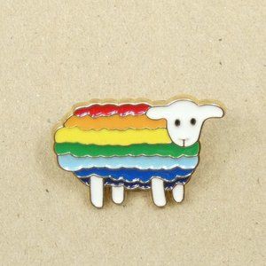 FREE ADD ON WITH PURCHASE Rainbow Pride Sheep  LGTBQ Enamel Brooch Pin